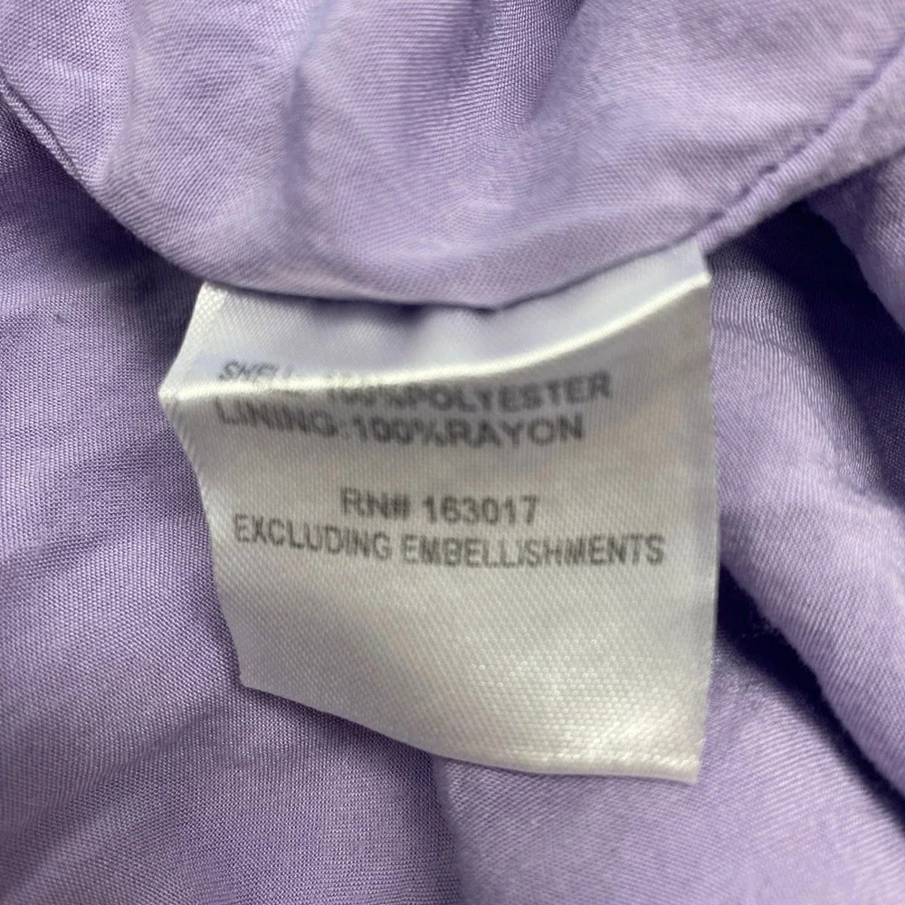Princess Polly Purple Gingham Tiered Mini Dress Open Back Puff Sleeve Womens 4 - Picture 5 of 8
